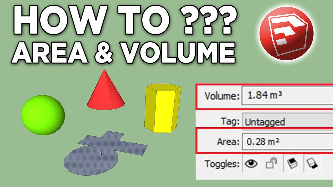How to Calculate / Measure Area & Volume in Sketchup Objects _ Sketchup Tutorial
