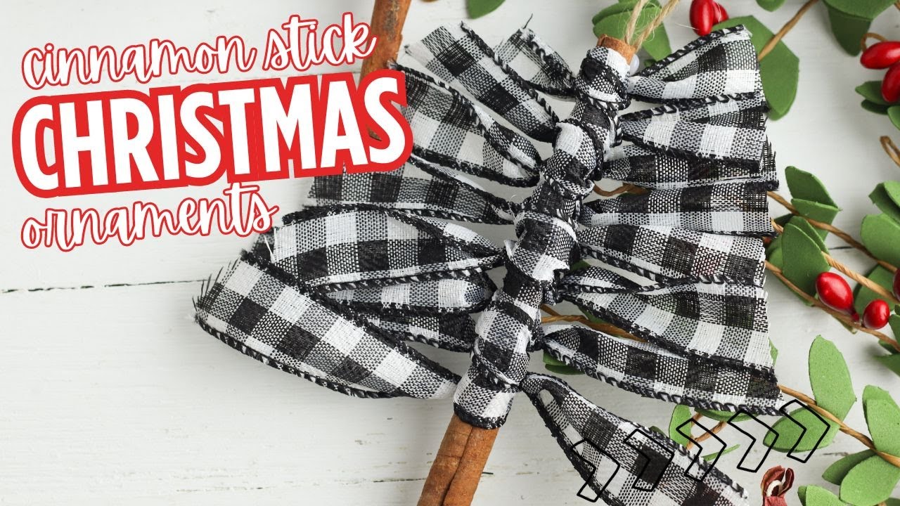 Cinnamon Stick Ribbon Ornaments for Your Farmhouse Christmas Tree