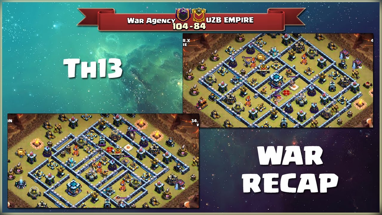WAR AGENCY vs. UZB EMPIRE (Tag: #9QC0UL8V) | TH13 War Recap #110 | COC 2020 |
