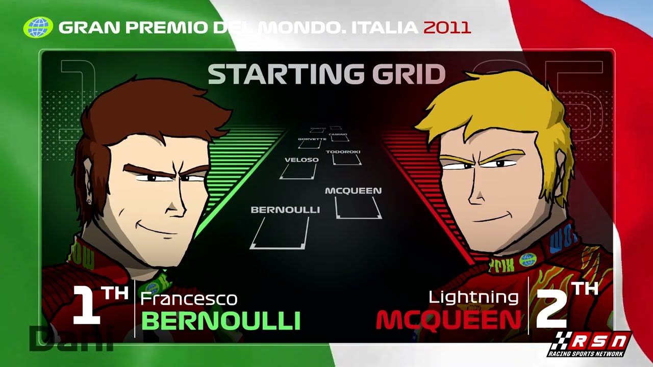 Cars 2 Italy race starting grid with F122 graphics (human version)