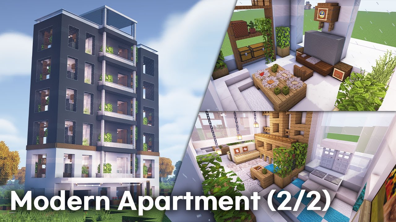 🏢 Minecraft How to build modern apartment (2/2) 🏢