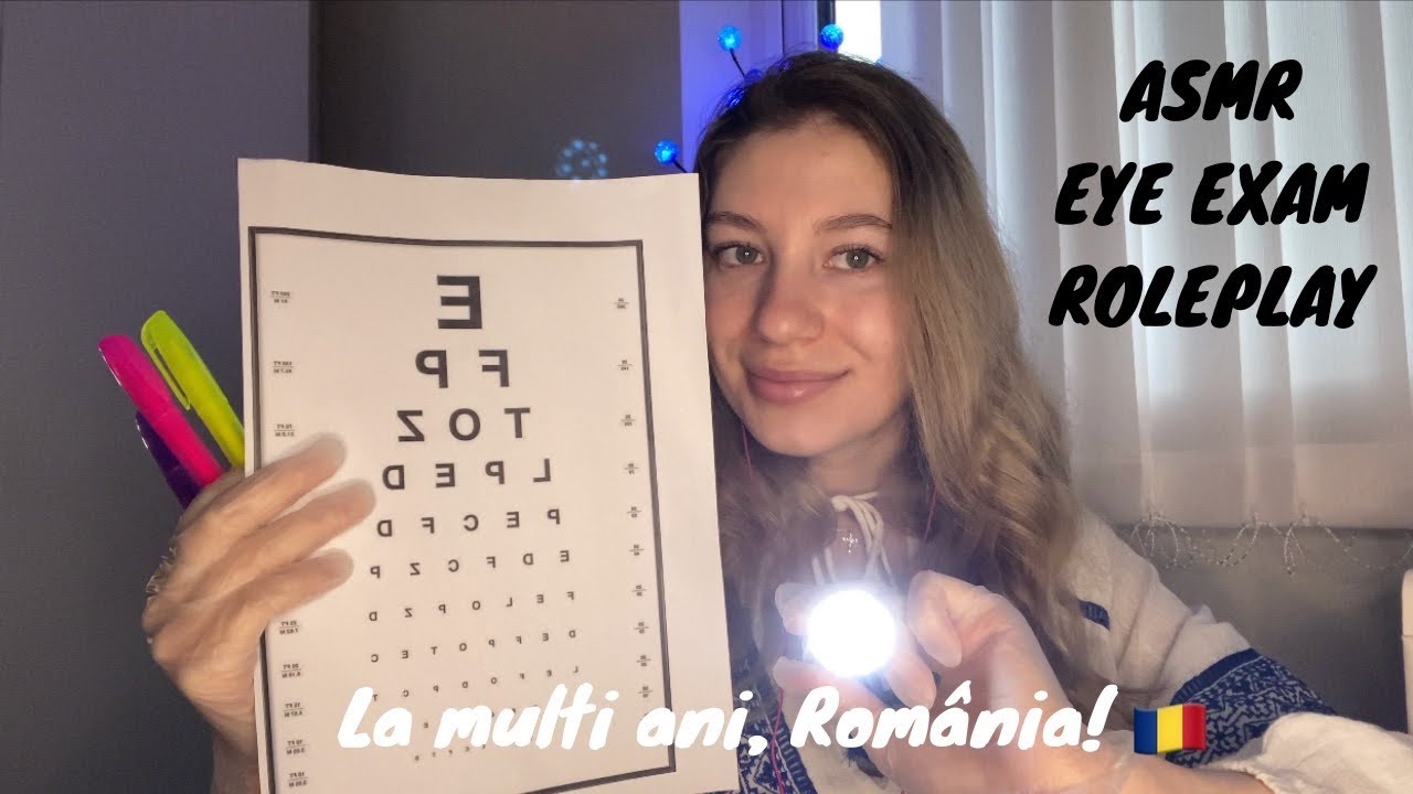 Asmr română Eye Exam👁💊/ La mulți ani, România!🇷🇴