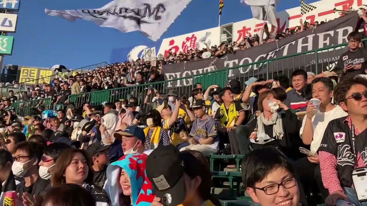 甲子園で試合開始早々の最強パシフィカン （2023/06/03 TvsM 阪神甲子園球場）
