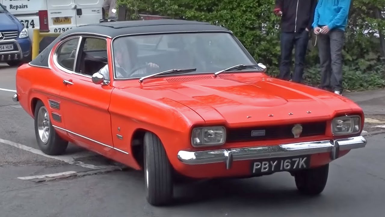 Classic Fords Leaving a Car Meet - April 2012