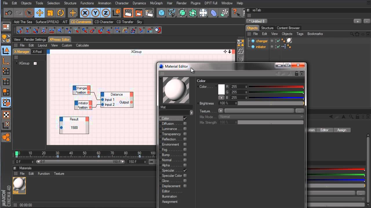 Cinema 4D Tutorial - Xpresso Distance Node
