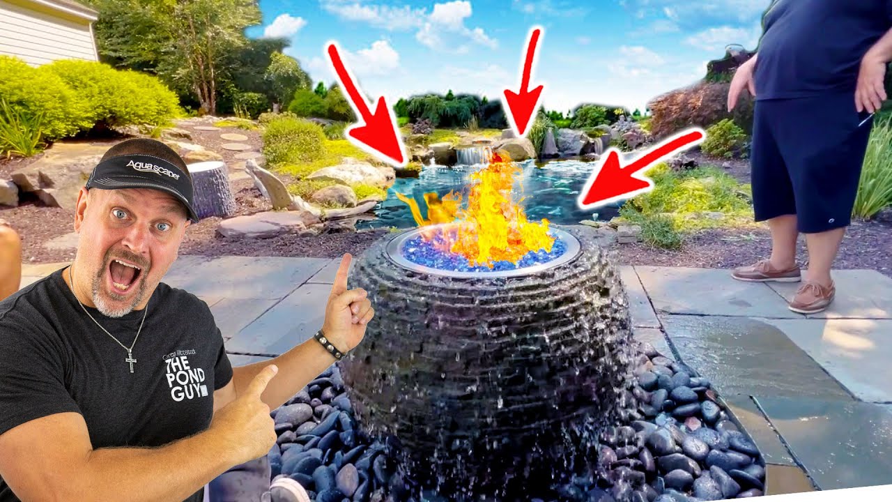 AMAZING Fish, FIRE Fountain and Koi Pond.