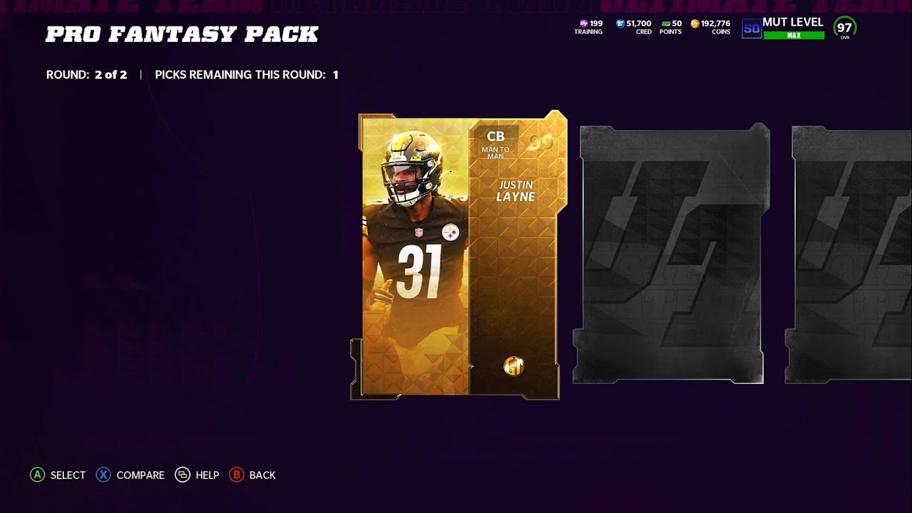 GOLDEN TICKET PULL OUT OF PRO FANTASY - MADDEN 22