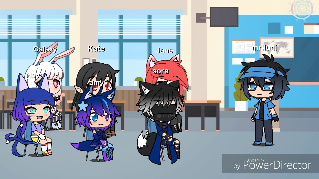 Love triangle / one boy in a all girls school (gacha life)
