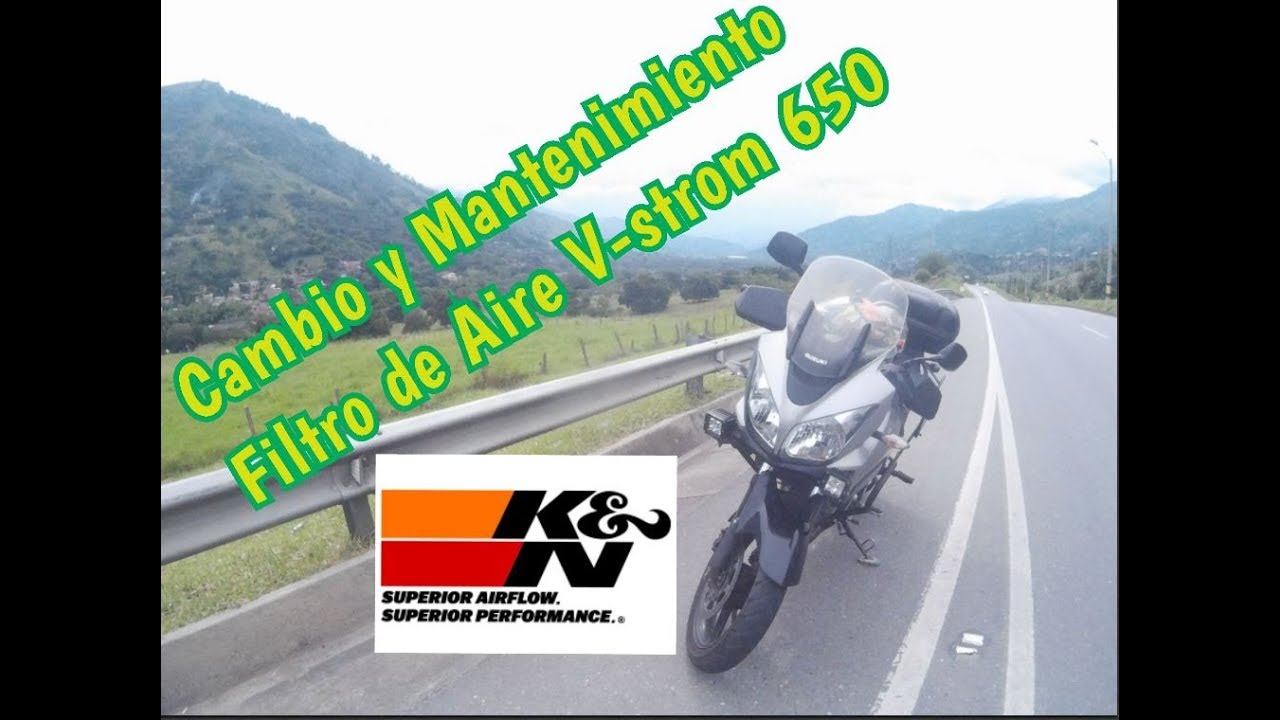 V Strom 650 CAMBIO Y MANTENIMIENTO O LIMPIEZA DE FILTRO DE AIRE K&N / Air Filter