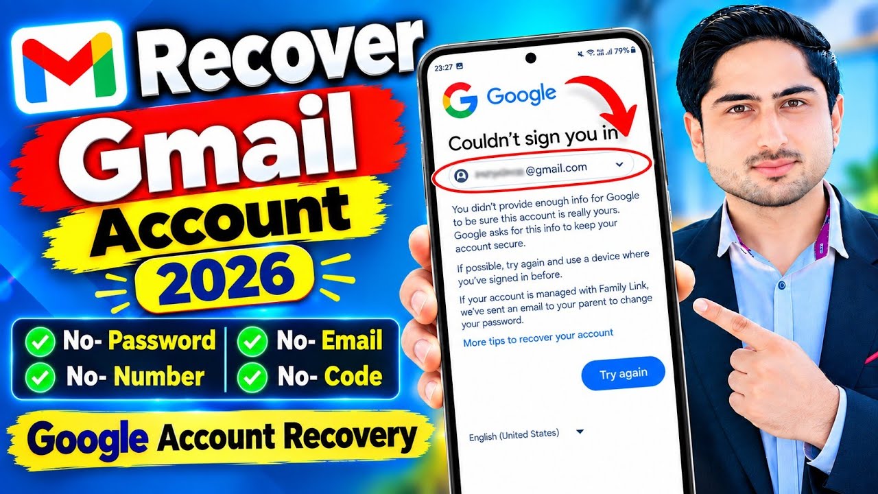 Gmail Account Recovery 2026 | How to Recover Gmail Account | Google Account Recovery 