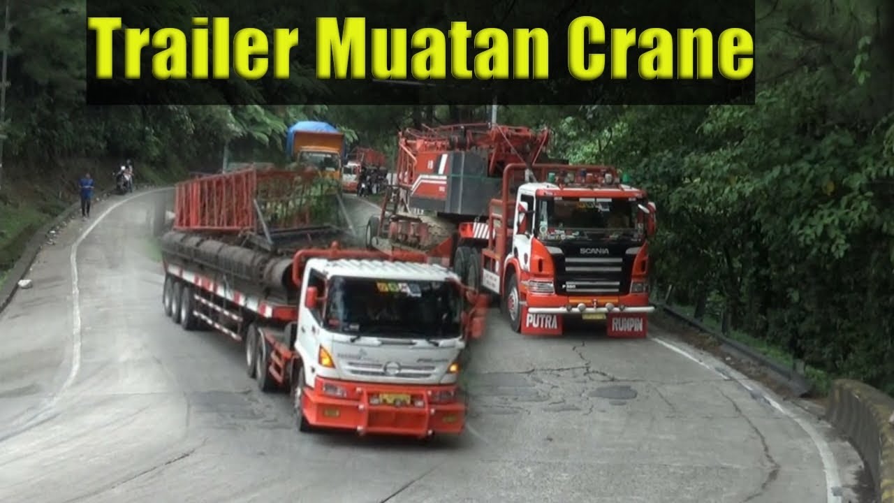 TRUCK TRAILER MUATAN CRANE