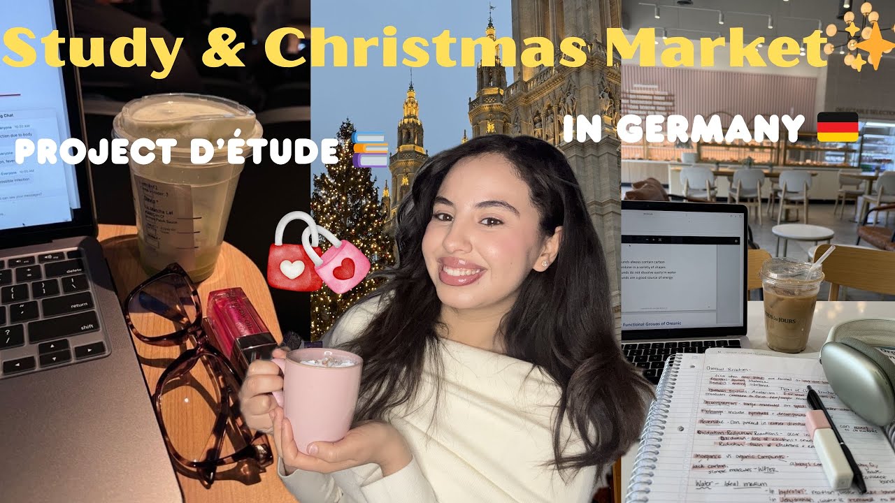 Soft Winter Study Vlog 🤍📚 + Christmas Market Walk 🎄مشروع الدراسة في ألمانيا 🇩🇪 