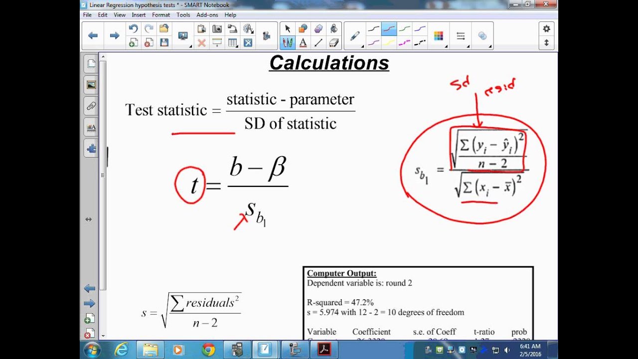 Linear Regression hypothesis tests