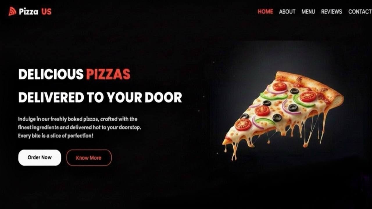Build a Pizza Website with HTML, CSS & JavaScript | Responsive Pizza Delivery Website Tutorial