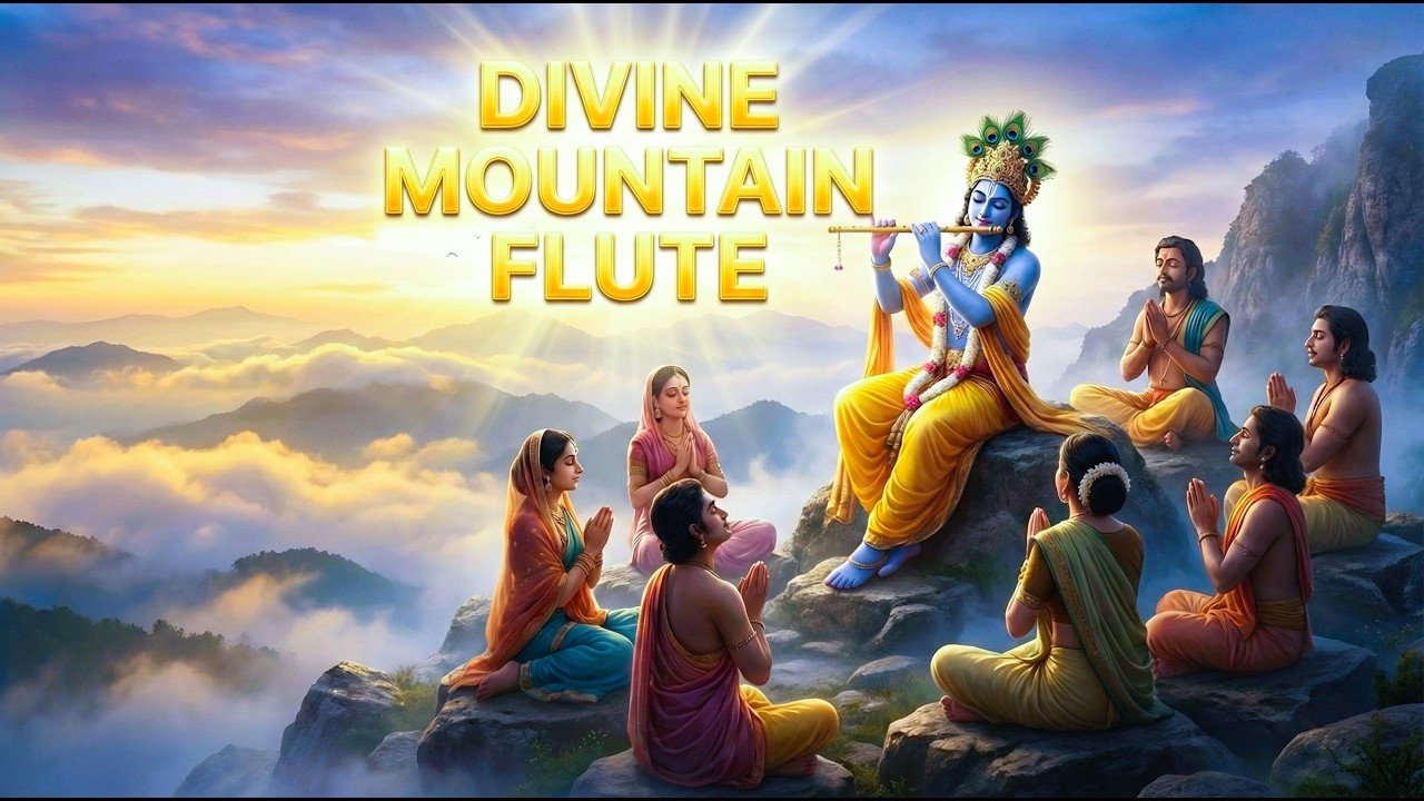 Krishna Flute Bliss on Mountain | Calm Mind, Inner Peace & Bhakti