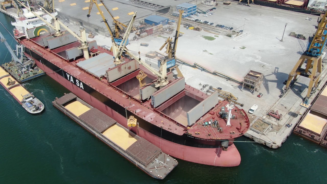 Corn loading operations, berth 40 UMEX Terminal