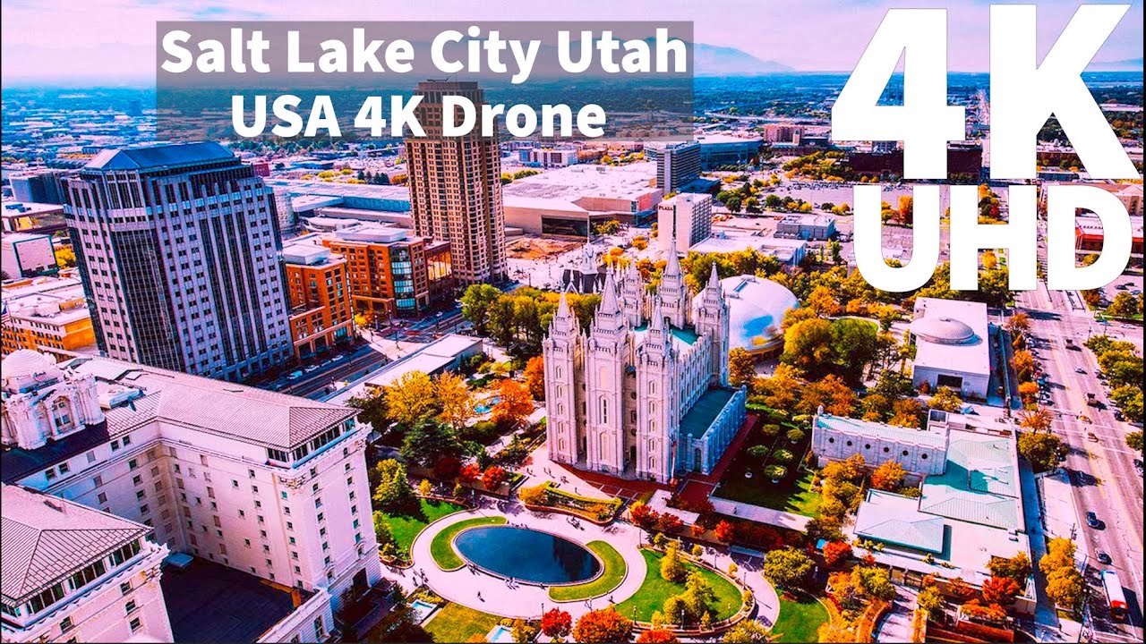 Salt Lake City Utah USA in 4K ULTRA HD HDR Drone