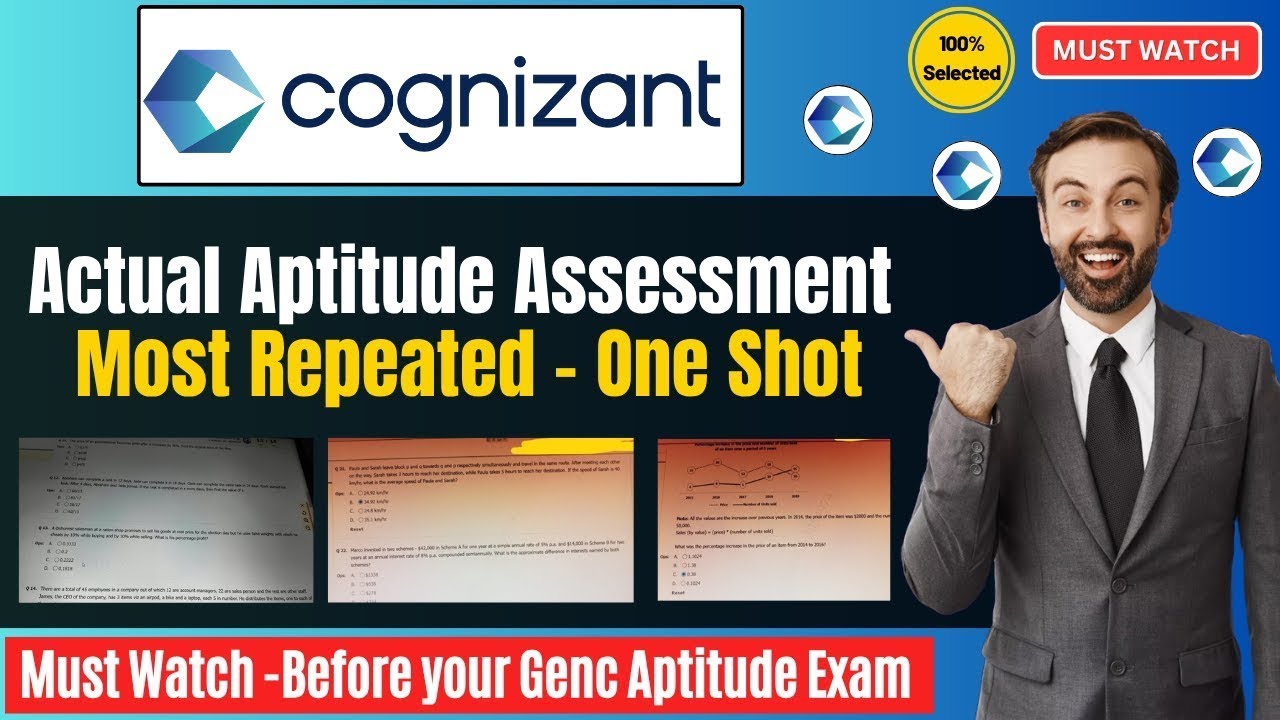 🔥Cognizant Actual Aptitude Assessment Round Question | Actual Live Questions |Cognizant Hiring Drive
