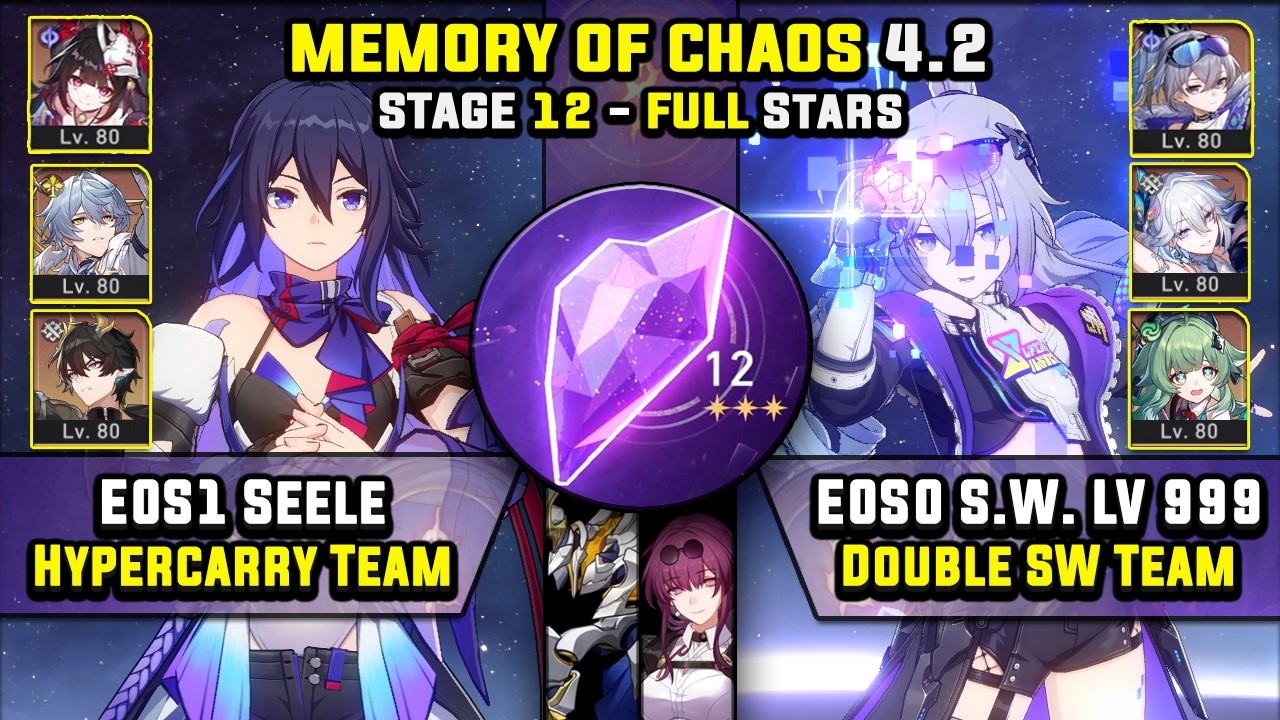 E0 Seele Carry & E0 Silver Wolf LV 999 Carry (3 Stars) Memory Of Chaos 12 Honkai Star Rail 4.2