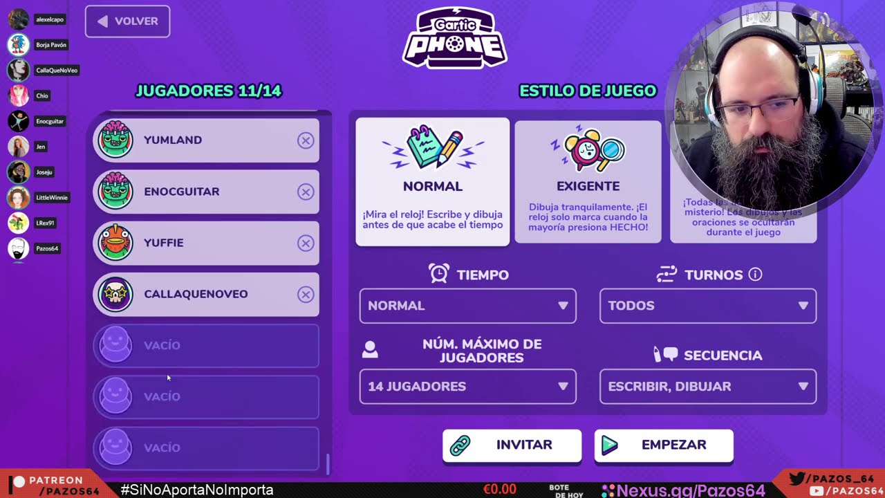 Juego telefonil con demasiada gente a la vez, todo estupenda y maravillosa