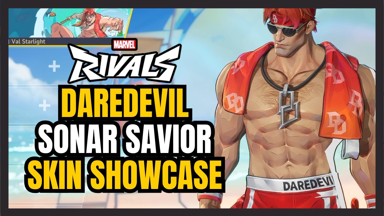 Daredevil Sonar Savior Summer Skin Showcase | MVP Emotes Gameplay | Marvel Rivals Season 8.5