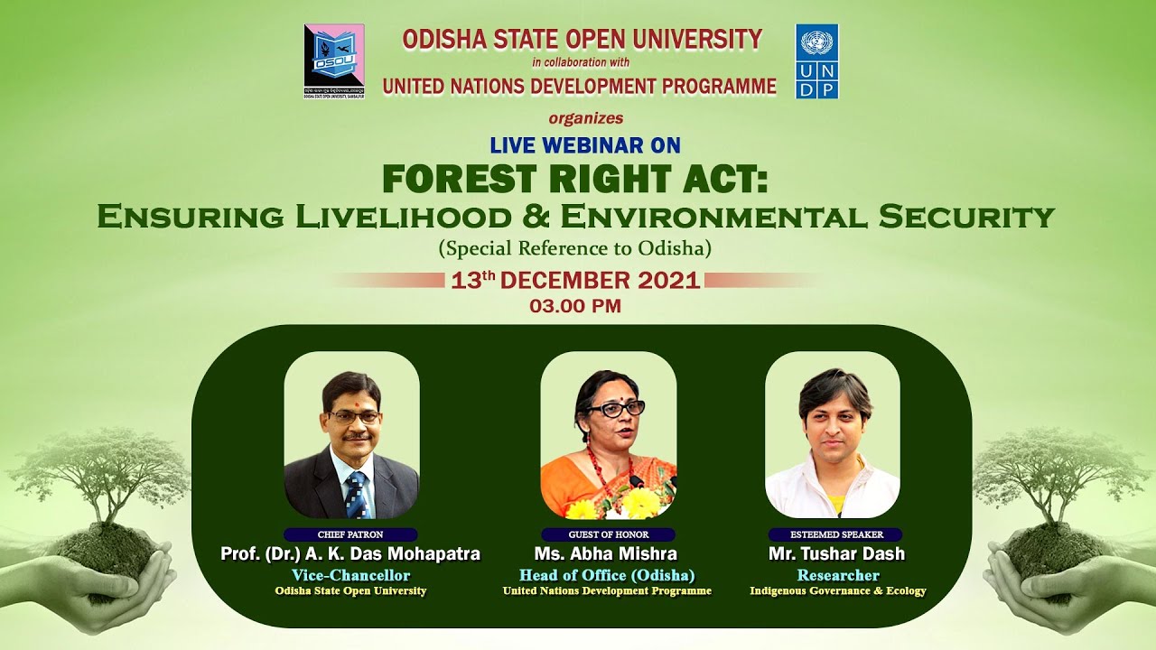 Webinar on Forest Right Act: Ensuring Livelihood & Environmental Security