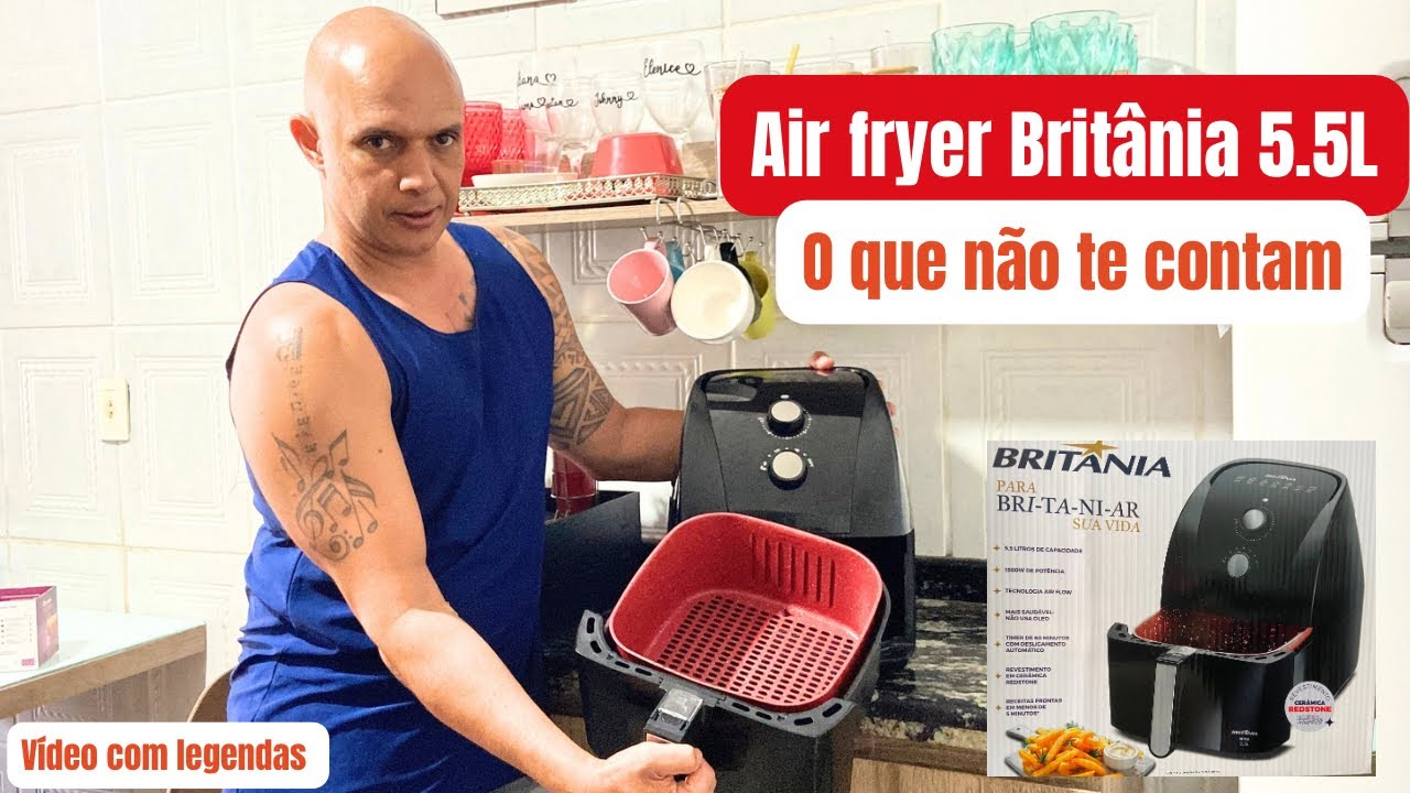 Air fryer Brit&acirc;nia 5.5 litros redstone &eacute; boa 