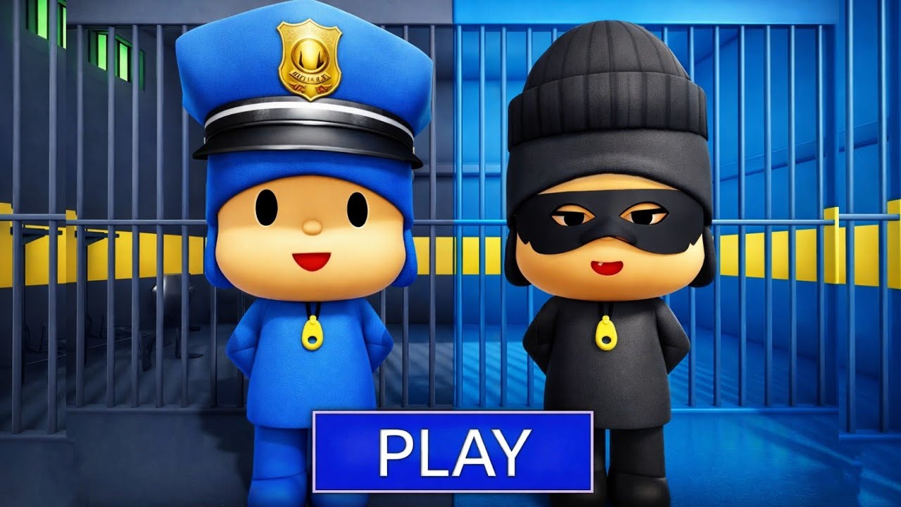 Pocoyo escapes from the Pocoyo and Friends prison #roblox #obby