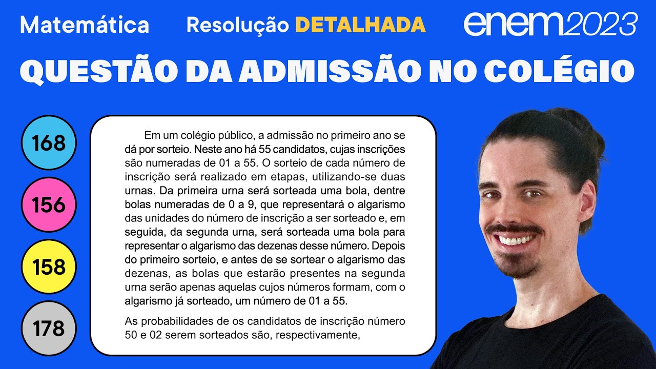 🔵 Questão da admissão no colégio: ENEM 2023 Matemática (Detalhada) - Probabilidade
