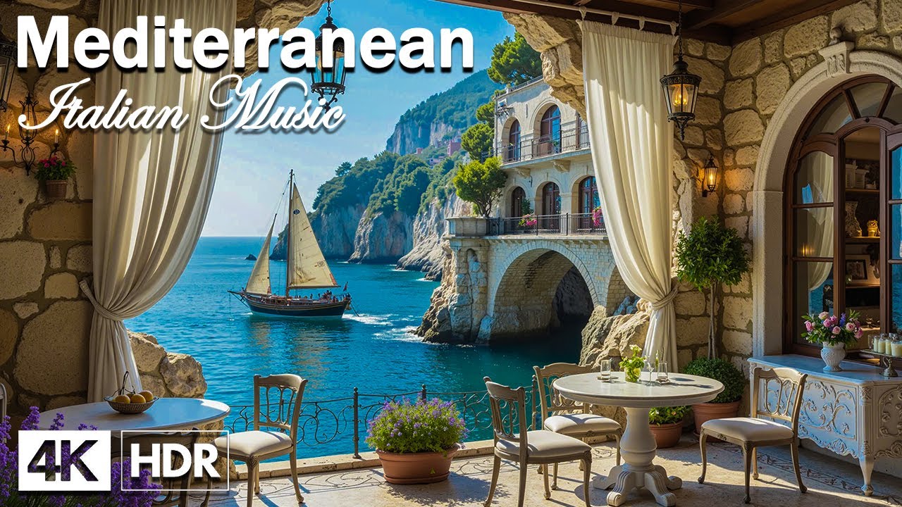 🎶 Italian Café Morning ☕️ Soothing Mandolin Melodies & Blissful Mediterranean Coast