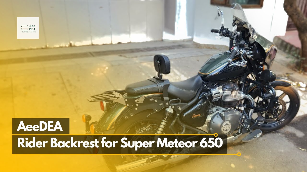 AeeDEA Rider Backrest for Royal Enfield Super Meteor 650 - Unmatched Riding Comfort!