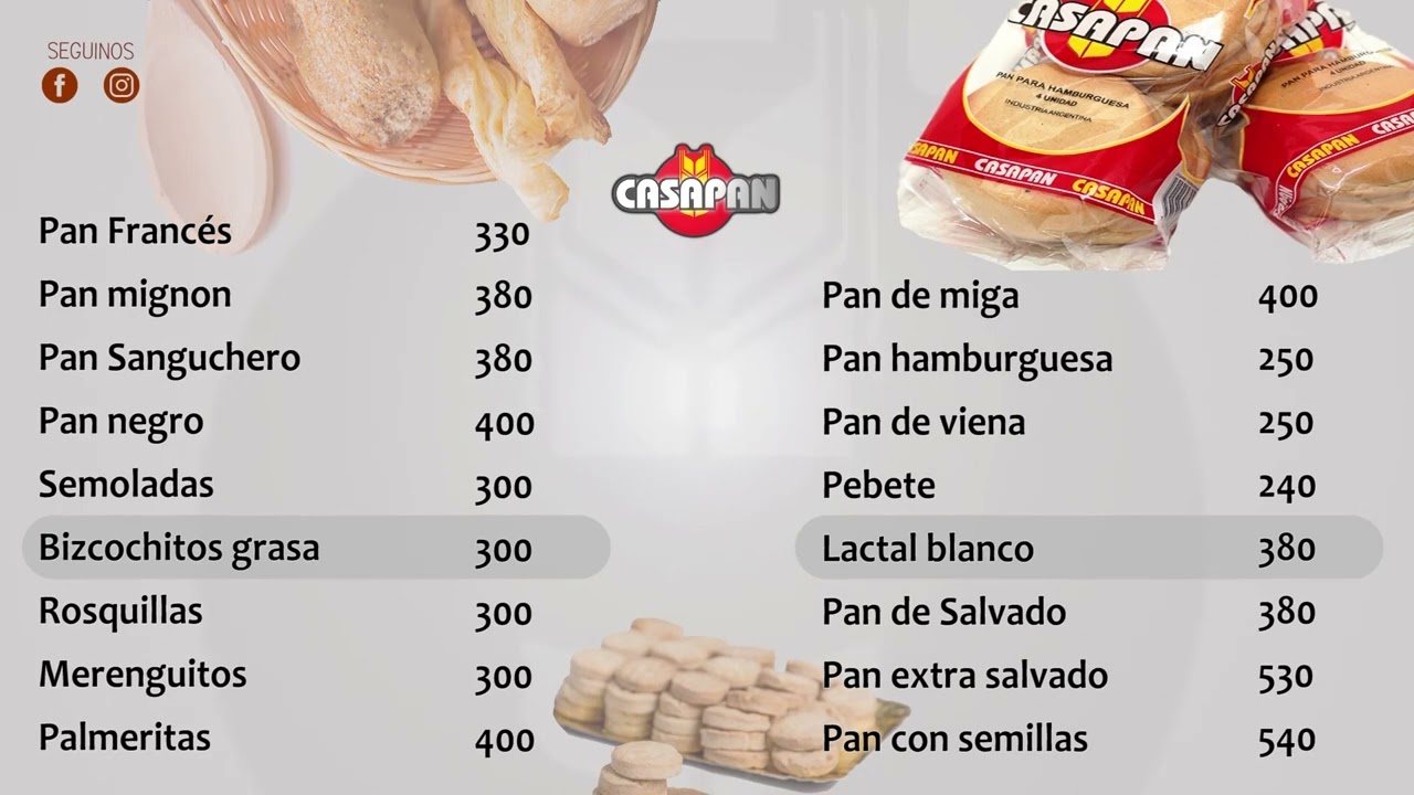 Precios panificados  1008
