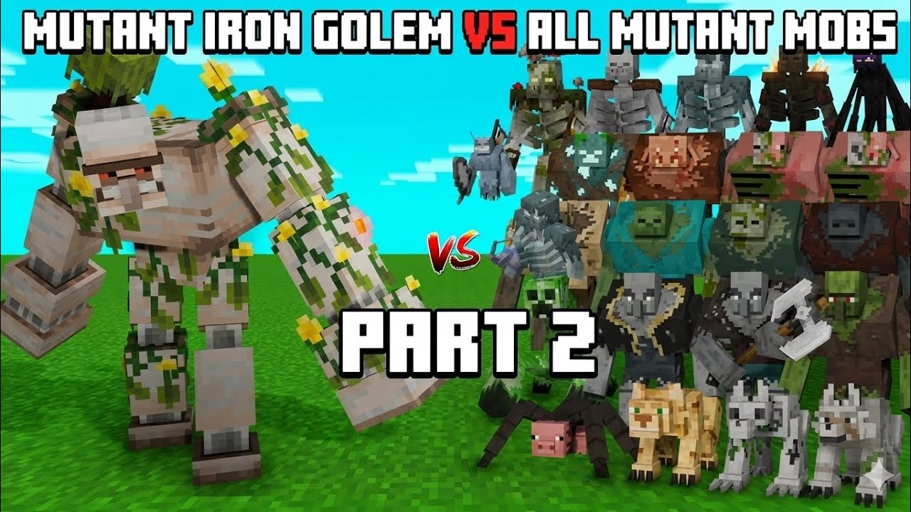 MINECRAFT MOB BATTLE PART 2 MUTANT IRON GOLEM VS ALL MUTANT MOBS #ANIKETGAMING680 
