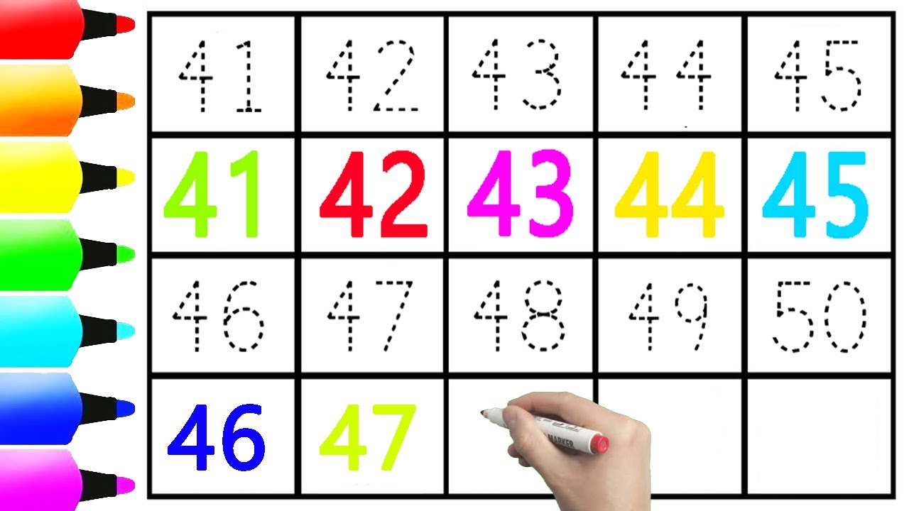 Learn to Write Numbers 41 to 50 for Kids & Children || Write Numbers Easy || Ks Art