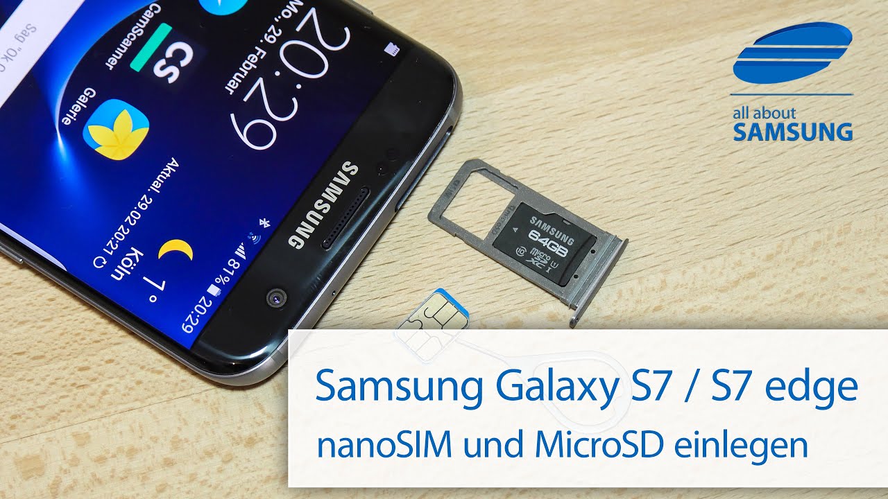 Samsung Galaxy S7 / S7 edge SIM Karte und MicroSD Karte einlegen 4k