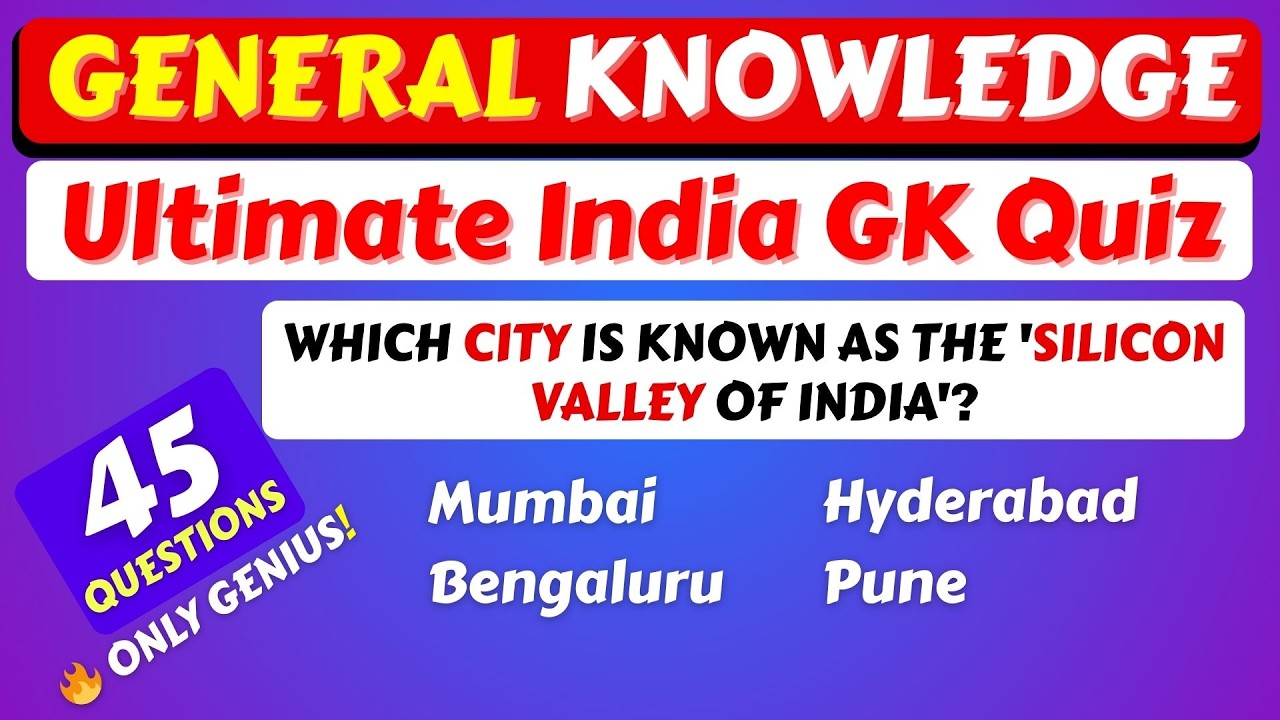 📝 Ultimate India GK Quiz 2026 | 45 Questions to Test Your Knowledge! | India GK Quiz