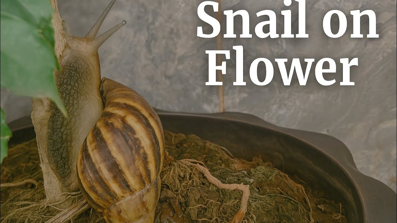 Snail on Flower 🌿🐌✨#SnailOnFlower #SnailLife #NatureLovers #SlowAndSteady #WildlifeBeauty #Nature