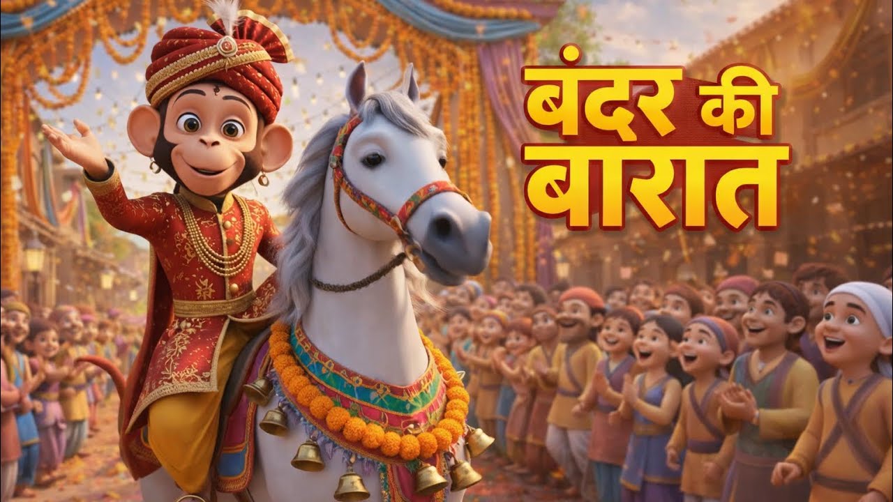 Bandar Ki Barat 🐵🎉 | Kids Song | Kids Cartoon Hindi | बंदर की शादी