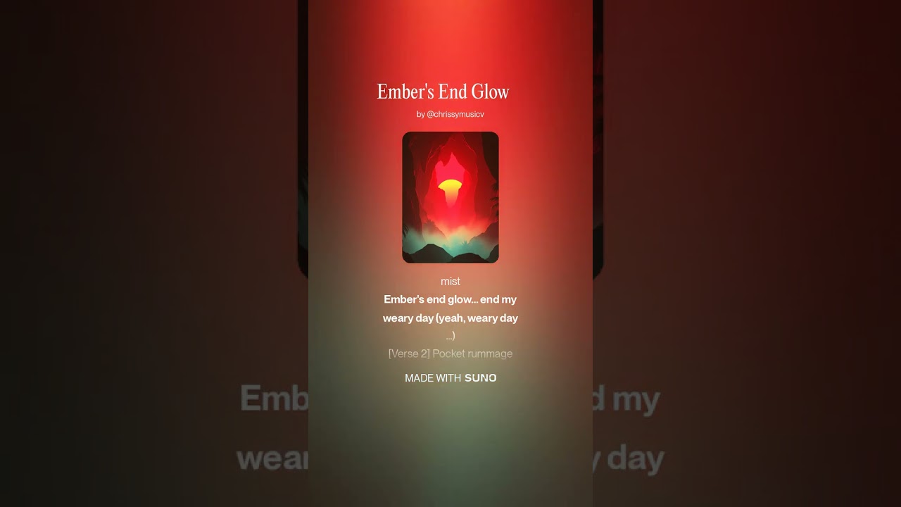 Ember's End Glow. #Music#NewMusic#MusicVideo#Singer#Song#MusicLover#InstaMusic#MusicIsLife