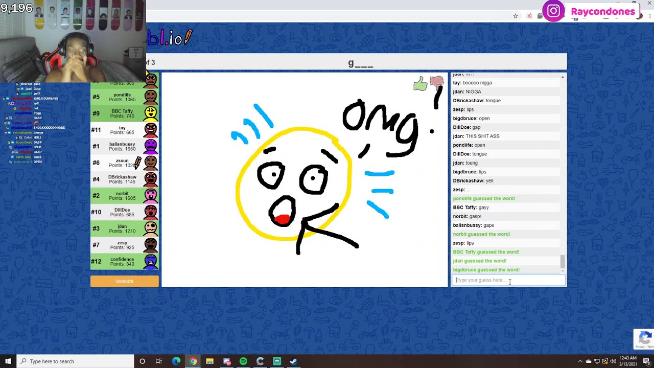 BruceDropEmOff Plays Skribbl.io w/ Chat! (FUNNY)