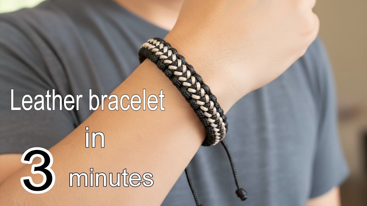Leather bracelet for Men's | macrame bracelet tutorial | Thread Art 