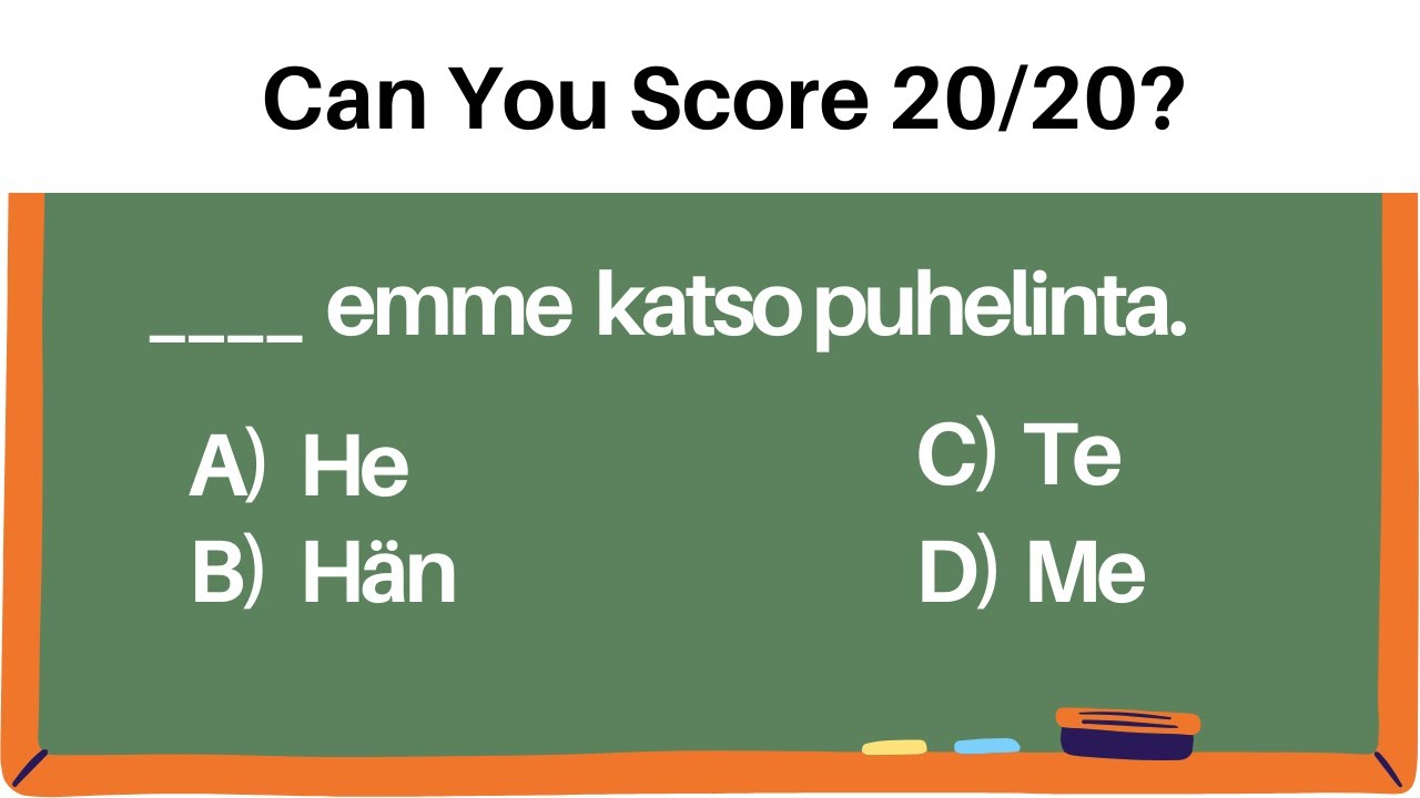 Finnish Language Grammar Quiz For Beginners | Choose the correct pronoun