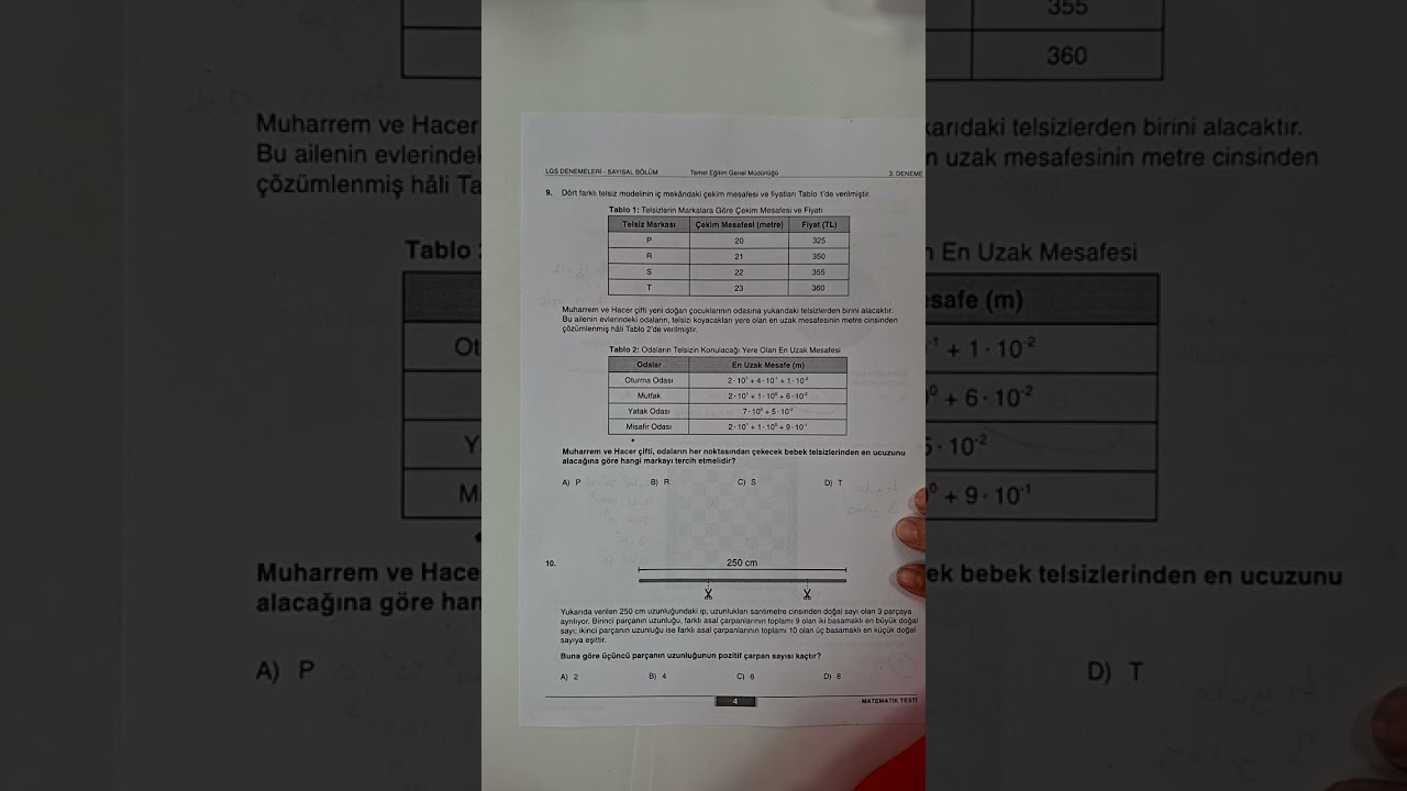 MEBİ 3 DENEMESİ Matematik Sorularının Çözümü 2    #youtubeshorts 