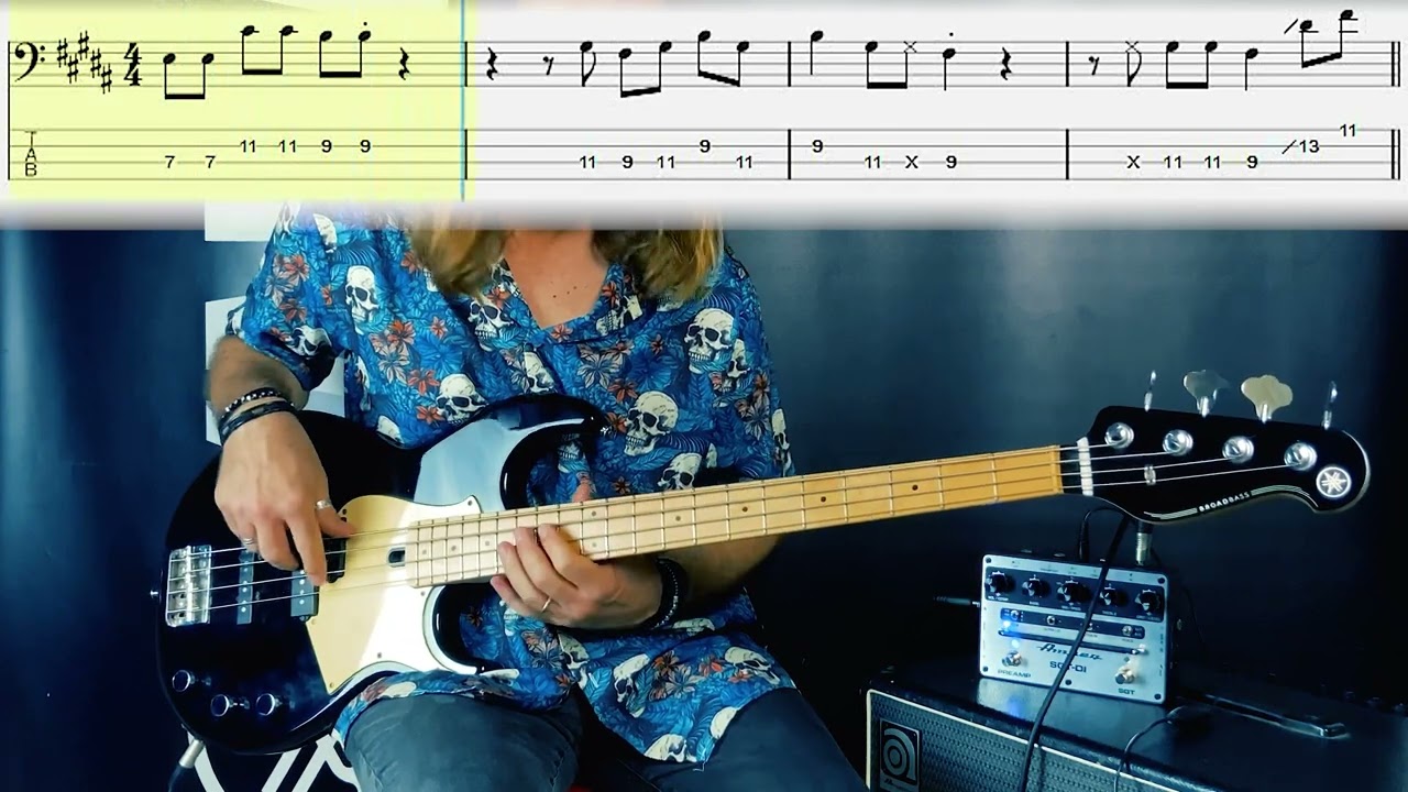 Bobby McFerrin - Don't Worry Be Happy (bass guitar tabs) #bobbymcferrin  #basscover