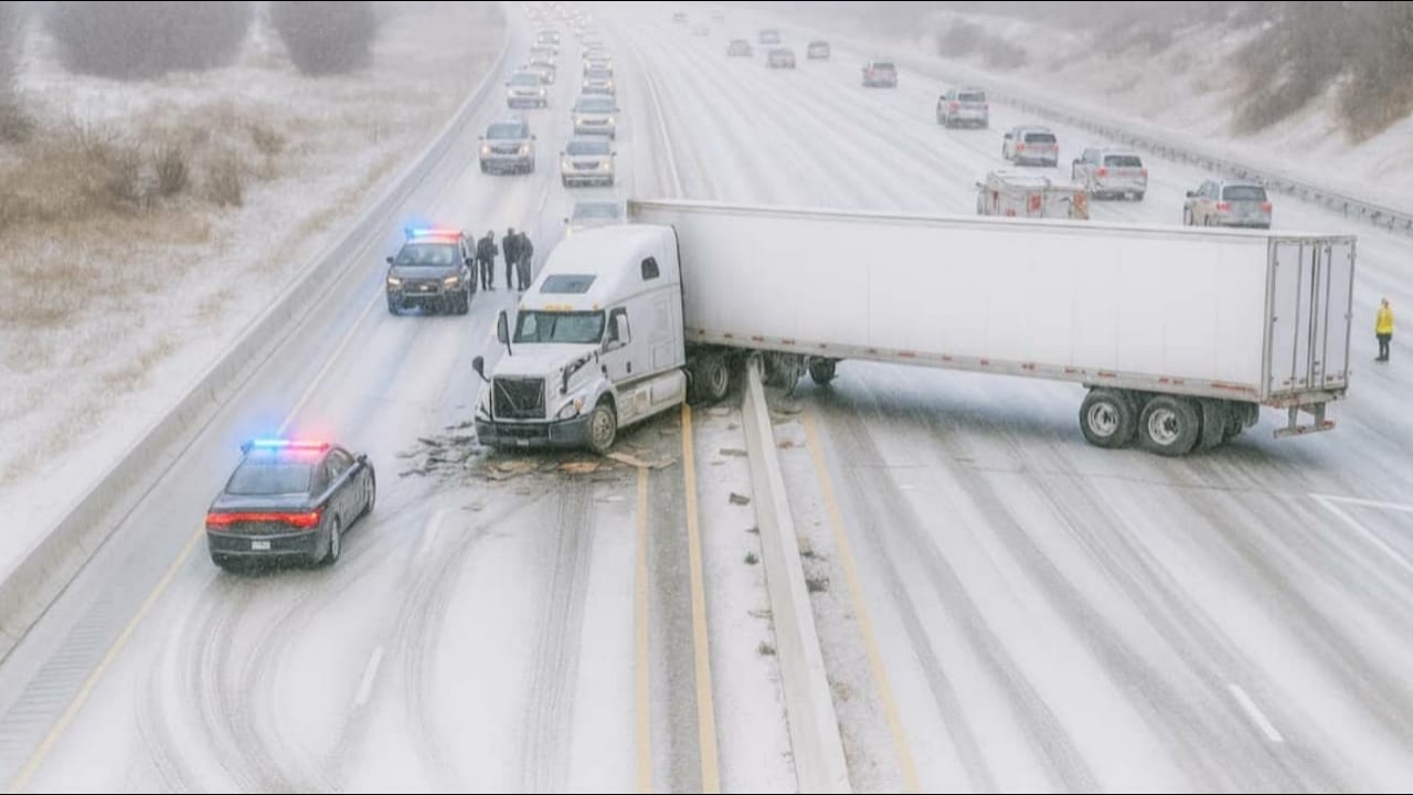 Icy Road Chaos – Cars Can’t Stop Sliding Caught on Camera!