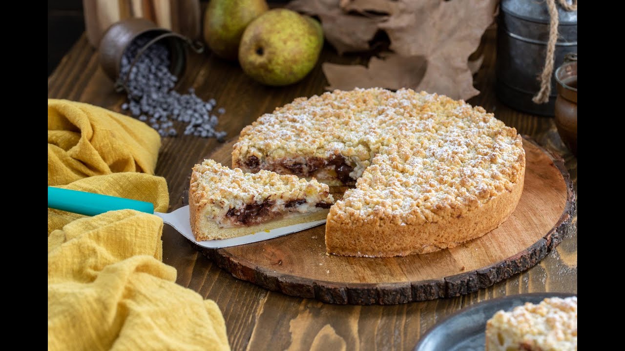 Sbriciolata ricotta, pere e cioccolato - Ricetta facile e veloce
