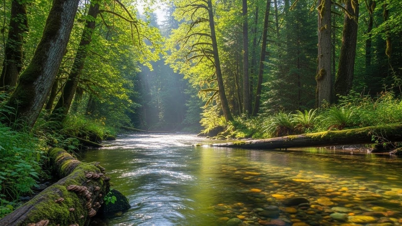 Flowing River Ambience 🌊 Peaceful Sound for Meditation, Focus, and Deep Relaxation #444