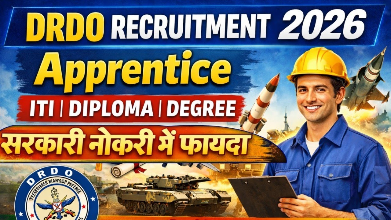 DRDO Apprentice Recruitment 2026, ITI, Diploma, Degree Sarkari Naukri में फायदा #itijobs ITI Jobs