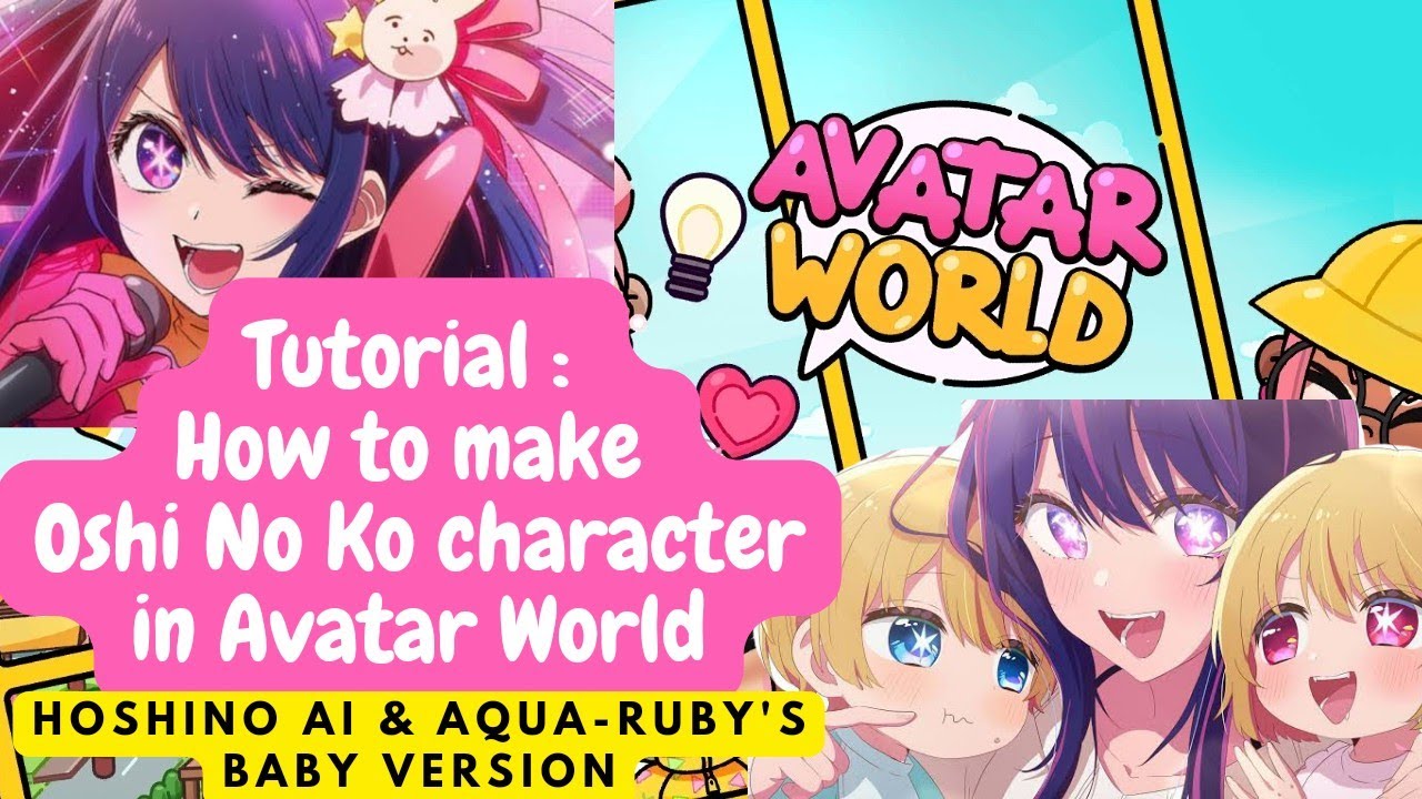 How to create Oshi No Ko character in avatar world - Ai hoshino and aqua ruby kids version
