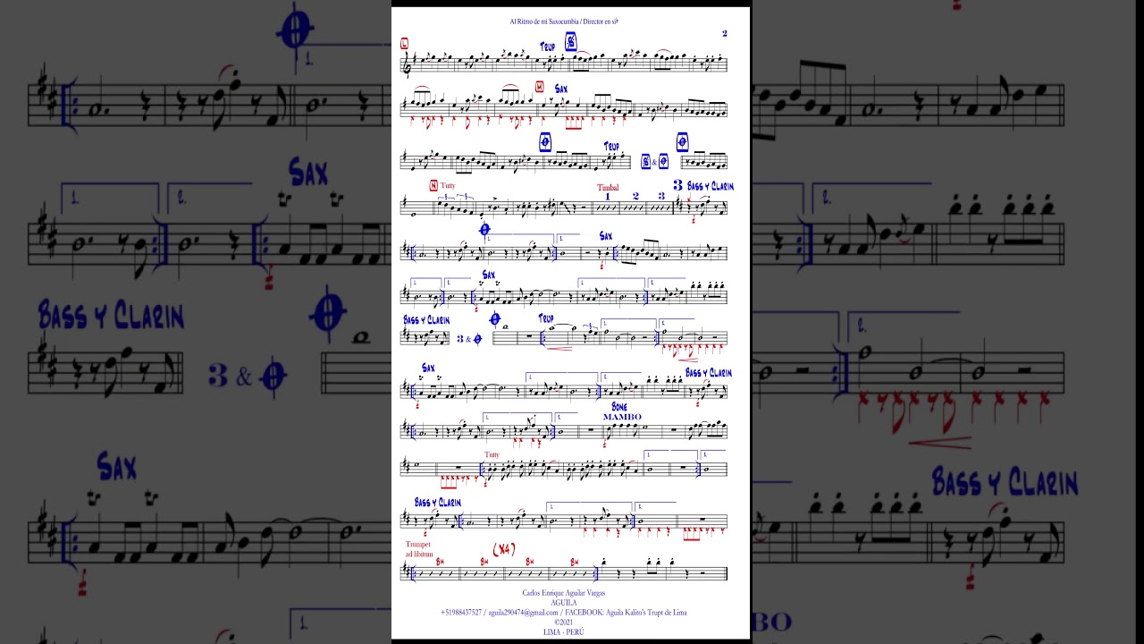 AL RITMO DE MI SAXO CUMBIA - D.R. (Arranged by ÁGUILA). 🎷🎵🎶